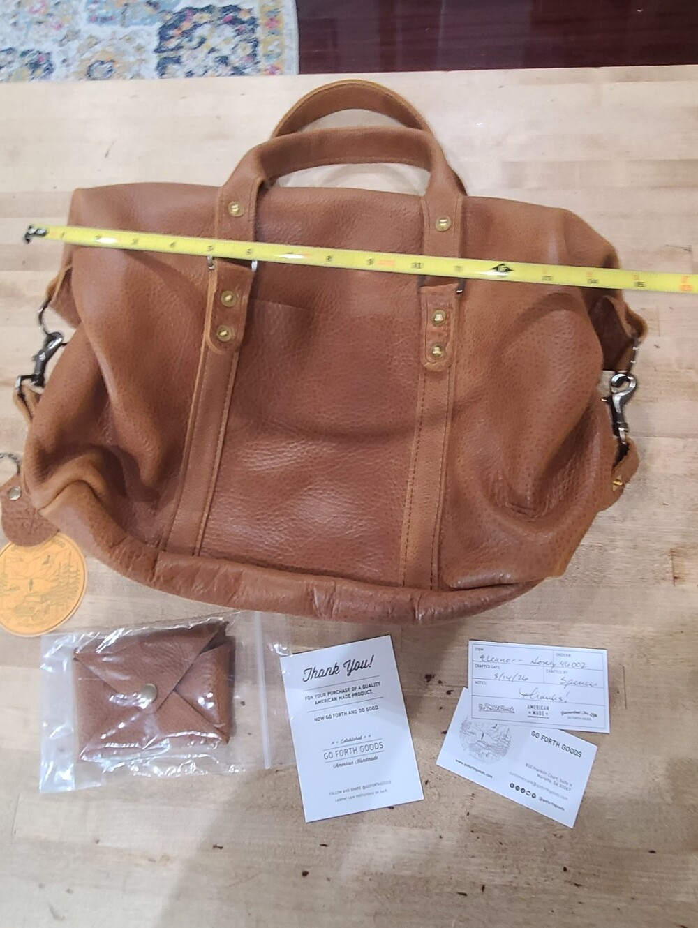 NWT Go Forth Goods Eleanor Satchel Bag In Honey - Picture 8 of 16